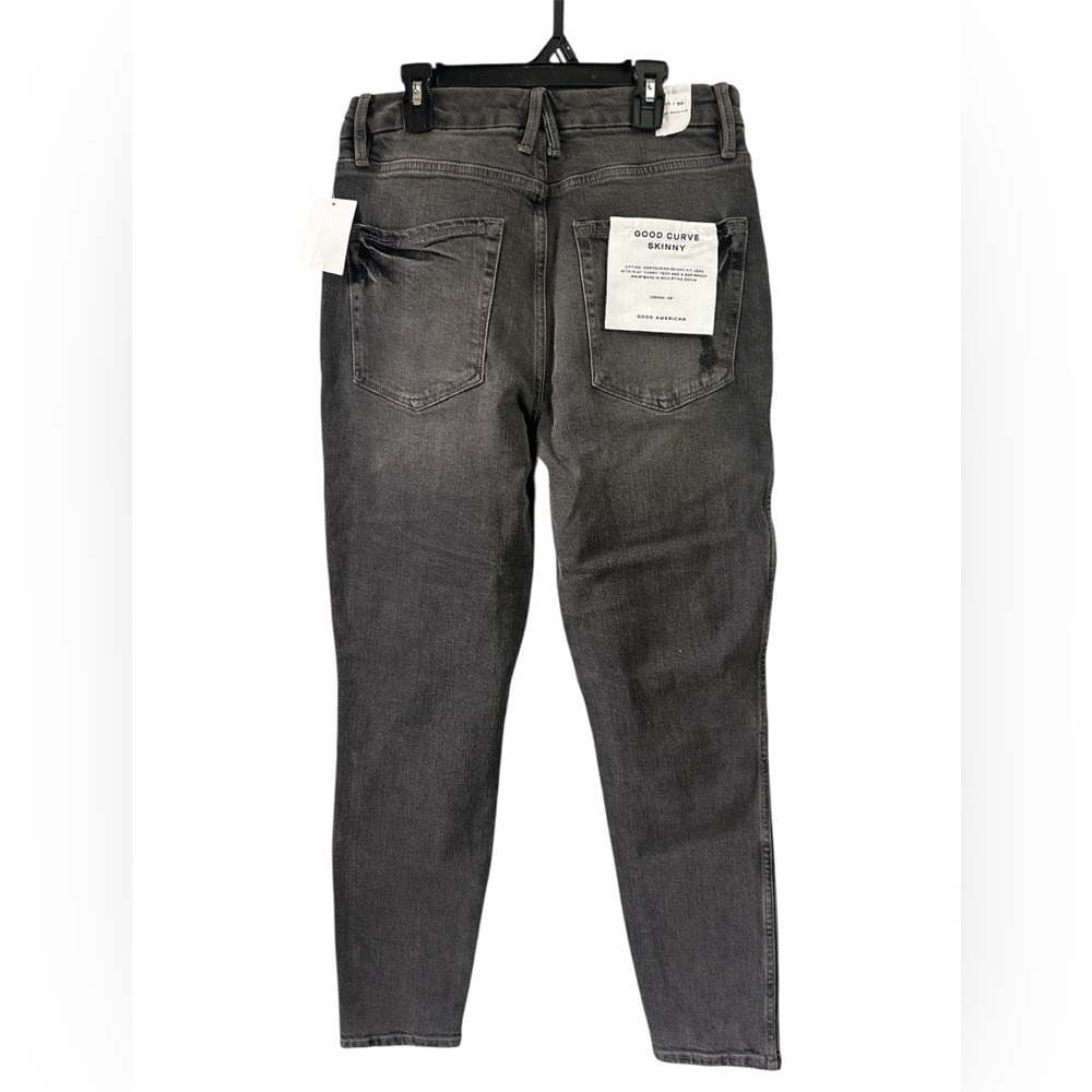 Good American size 10/30 NWT Good Curve Skinny Black Fall Essential Denim Jeans - Picture 4 of 5